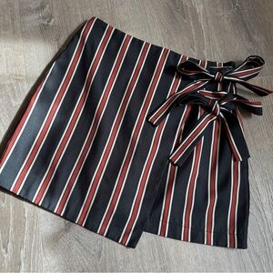 Striped Black and Red Women's Skort